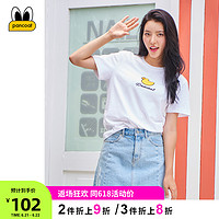 PANCOAT春夏经典款韩版休闲男女同款logo大黄鸭印花T恤短袖上衣