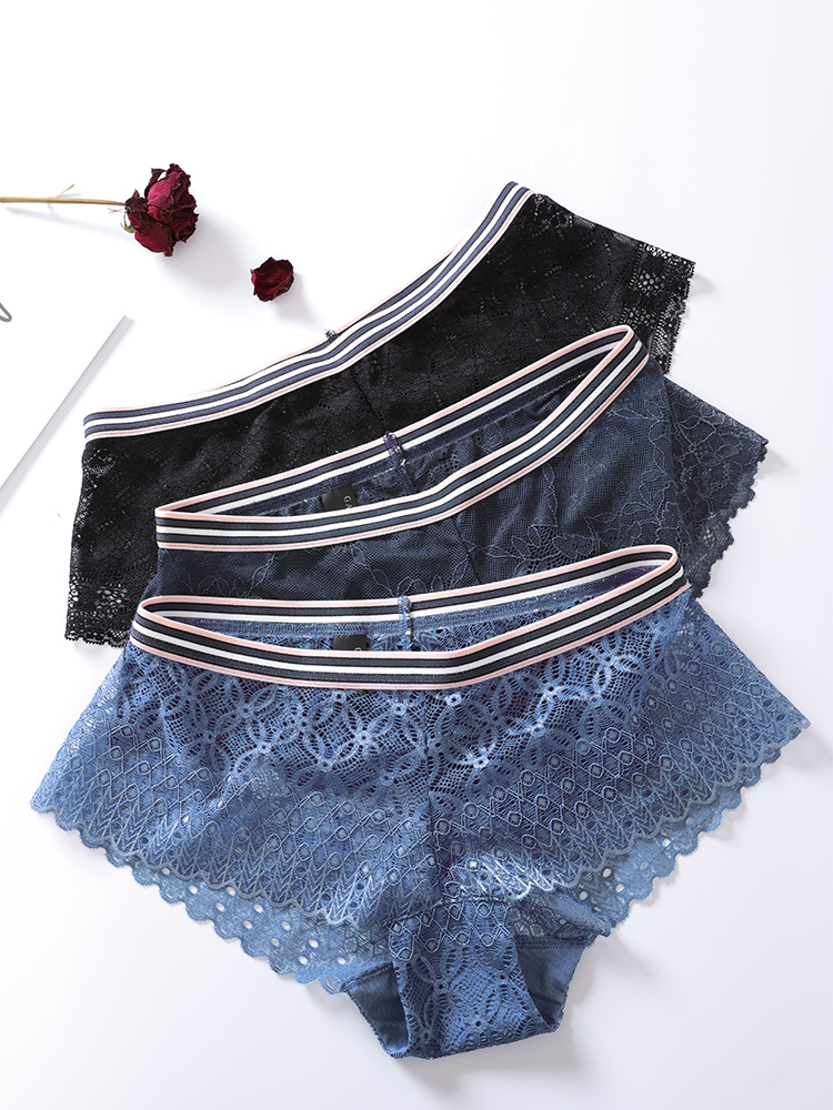 歌瑞尔甜美蕾丝性感透气平角裤时尚可爱女士中腰内裤衩BWM18028