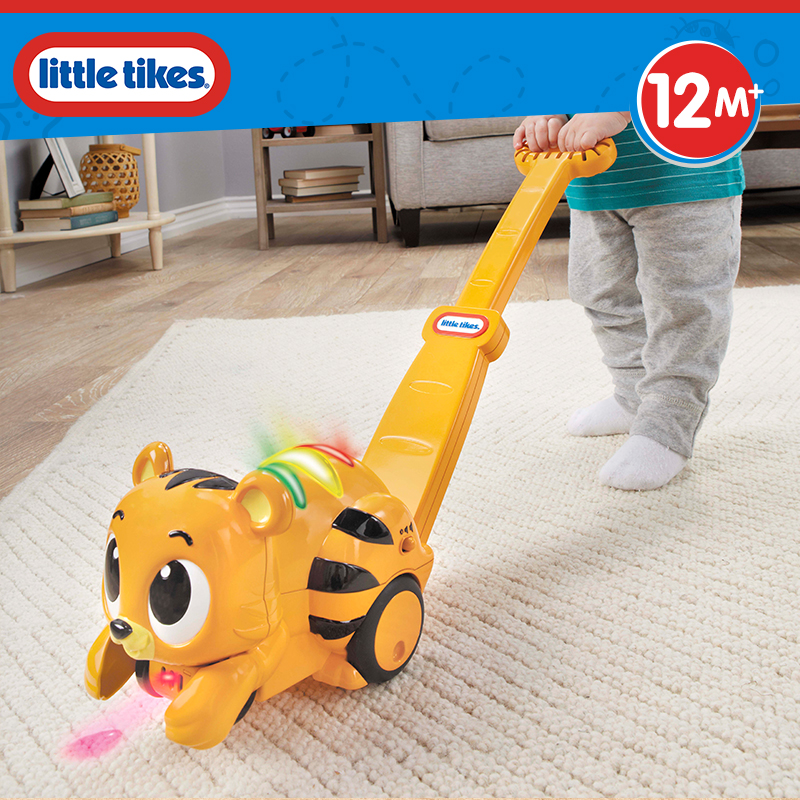 little tikes小泰克推行光动小老虎宝宝学步助步手推车子单杆玩具