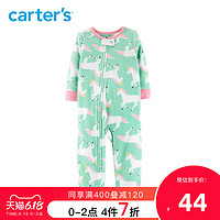 Carters宝宝连体衣婴儿春秋外穿薄绒长袖保暖婴儿爬服童装1496101