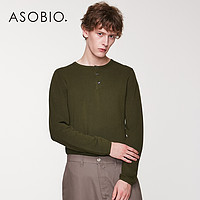 asobio男装 毛衣男时尚休闲舒适圆领套头长袖简约修身针织毛衫