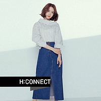 H:CONNECT2018新款衬衫女条纹韩版套头时尚通勤潮流上衣