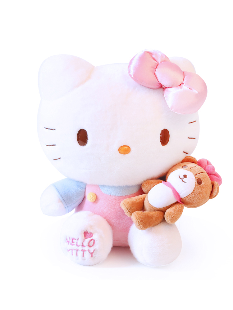 新品sanrio Hello Kitty凯蒂猫毛绒公仔蝴蝶可爱亮灯毛绒娃娃礼物