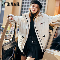 Material Girl红色短款工装羽绒服女加厚面包服外套2020新款