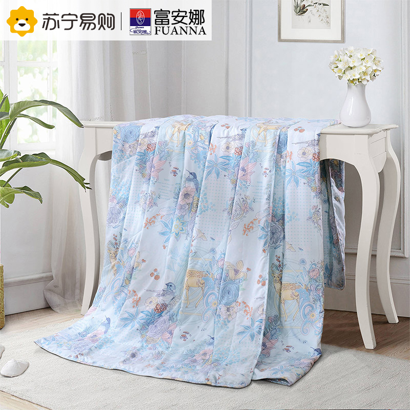 富安娜馨而乐100%蚕丝空调夏被芯薄被子夏天夏季双人学生夏凉被