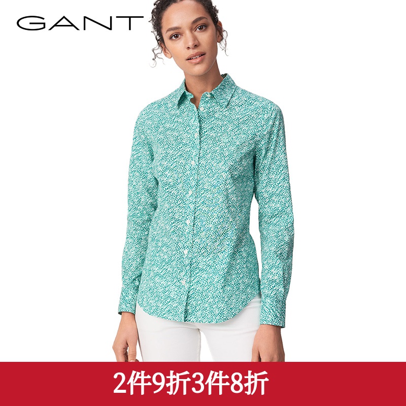 GANT/甘特女士春休闲碎花长袖衬衫4320031