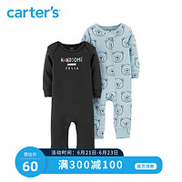 Carters春装新生婴儿长袖连体衣宝宝可爱哈衣婴儿爬服童装126H458
