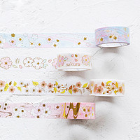 kinbor樱花系列和纸胶带烫金DIY胶带和风贴纸粉丝胶带图案