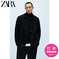ZARA 新款 男装 教练款灯芯绒夹克外套 08281413800 L (180/100A) 黑色