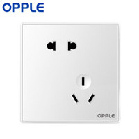 欧普照明（OPPLE）开关插座 K05系列 插座面板 10A斜五孔错位五孔插座 珍珠白