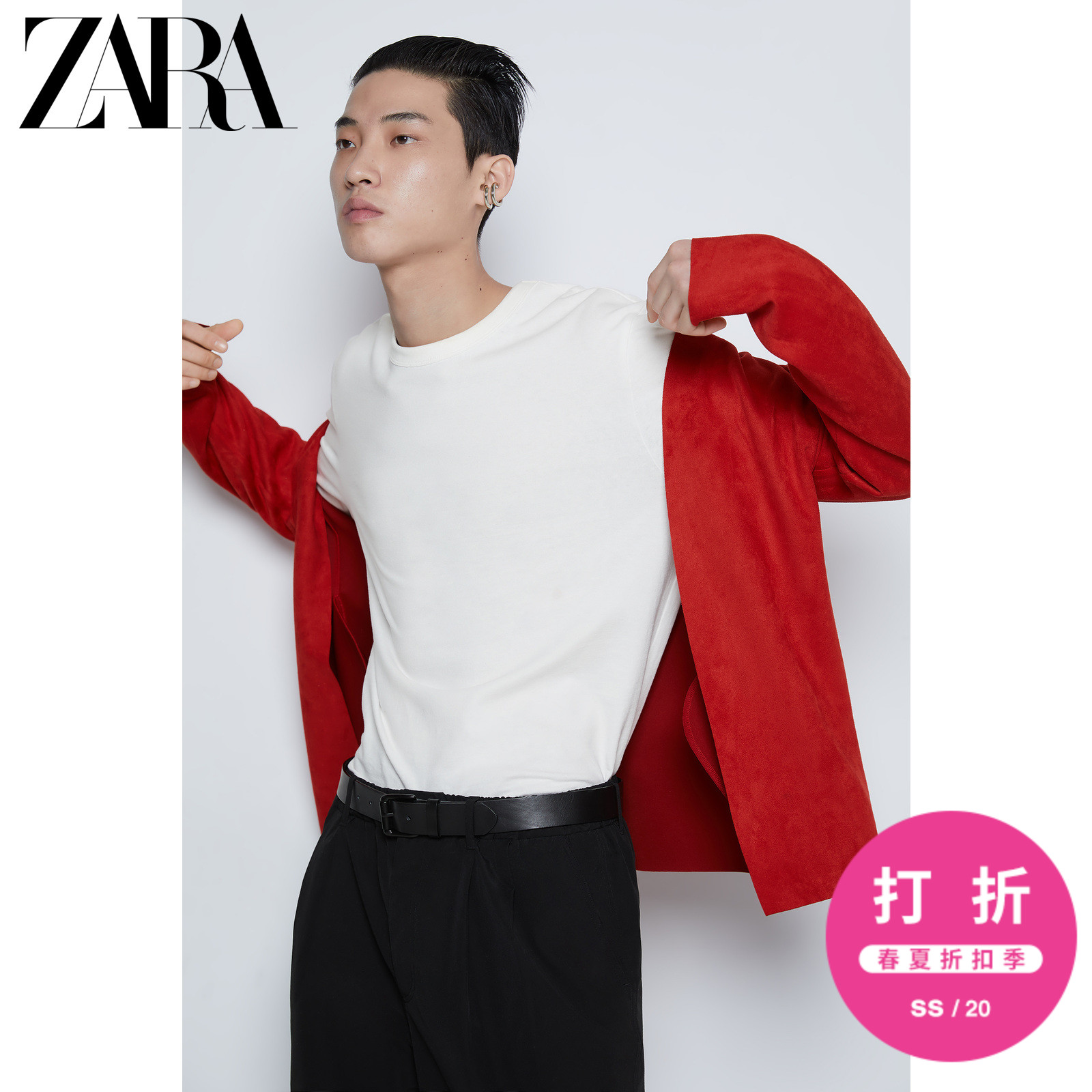 ZARA 新款 男装 绒面质感效果西装外套 03548610600 S (175/92A) 红色