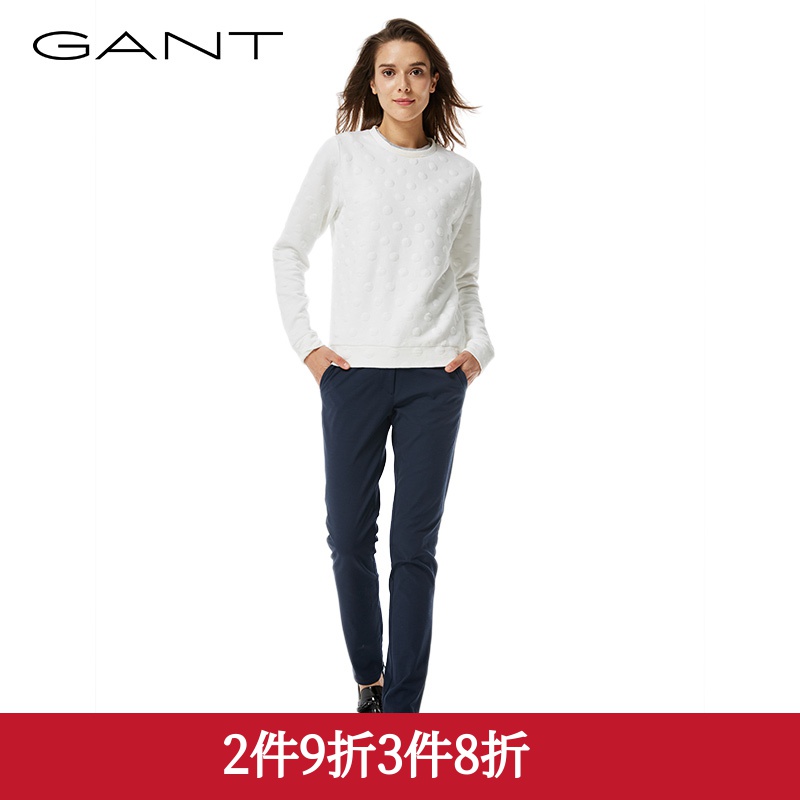GANT/甘特女士春新Tech Prep瘦版直筒长裤休闲裤通勤4150032 34 410-蓝色