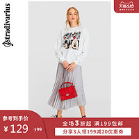 Stradivarius 迪士尼米奇卫衣女长袖圆领套头运动衫 06617695004 M 白色