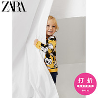 ZARA鼠年新年新款男婴幼童 迪士尼米老鼠印花绒布套装03338148703 黄褚色 3-4 岁 (104 cm)