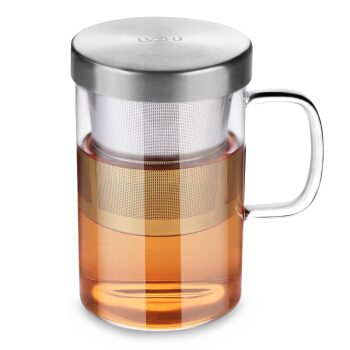 绿珠lvzhu 480ml玻璃杯子 茶水分离学生男女士便携办公商务大容量耐热过滤花茶水杯子A1041