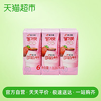 韩国进口 宾格瑞草莓味牛奶早餐饮料饮品200ml*6香滑口感 草莓味
