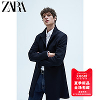ZARA 新款 男装 双色纹理大衣外套 00706378401 M (180/96A) 海蓝色