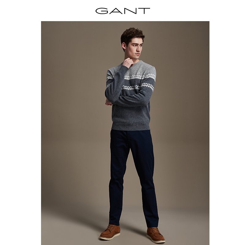 GANT/甘特2019秋冬男士Tech Prep斜纹布休闲长裤1501356 40/34 深蓝-410