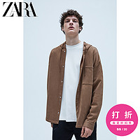 ZARA 新款 男装 宽松落肩绒面质感效果夹克外套 08574425707 S (175/92A) 棕褐色