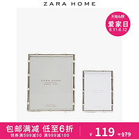 Zara Home 竹节状个性银色金属玻璃相框摆台7寸10寸 49019045808 11.0 x 1.5 x 13.0 cm（6寸） 银色