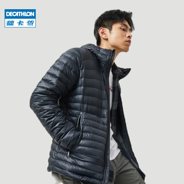 迪卡侬官方旗舰店反季羽绒服男休闲保暖外套爸爸男士短款清仓for2 男