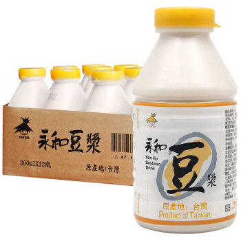 永和豆浆 香浓原味豆浆 300ml*12瓶