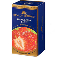 斯里兰卡进口 CEYLON KISSES 锡兰之吻 草莓口味果味茶叶 红茶包25包*2g
