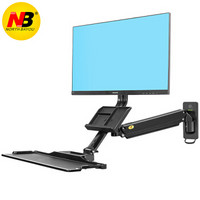 NB (22-32英寸)液晶显示器支架站立式办公桌面升降架多功能旋转显示器支架通用底座气弹簧架壁挂架子MC32黑