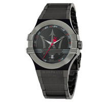 玛莎拉蒂（MASERATI）手表 Potenza系列石英PVD黑色表带时尚休闲商务男表黑色表盘镂空表面R8853108003