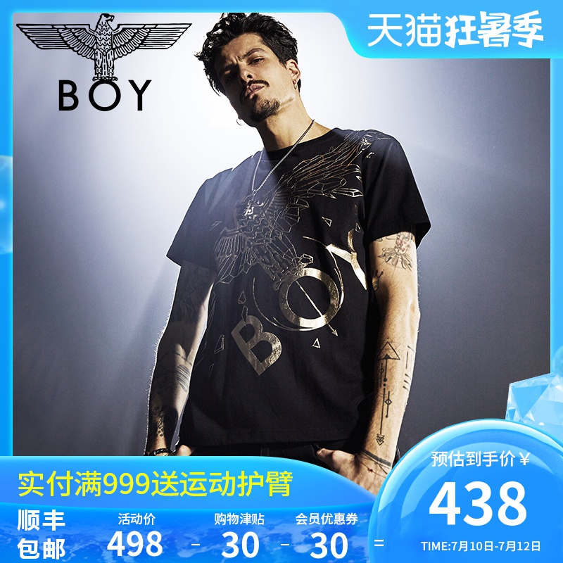 BOY LONDON旗舰潮牌烫金老鹰短袖男女情侣款boyT恤潮B192NC404502