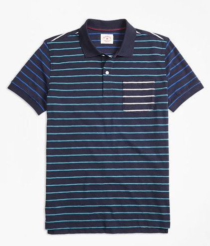 Brooks Brothers 布克兄弟 翻领条纹休闲polo衫