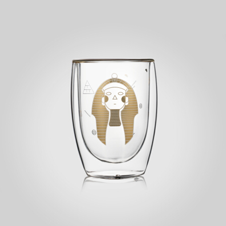 大英博物馆埃及系列玻璃杯法老王水杯家用泡茶杯创意杯子 埃及女神玻璃杯