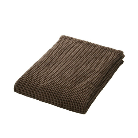 MUJI 棉蜂窝纹 浴巾 薄型 毛巾 毛巾纯棉 深棕色 70×140cm