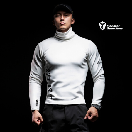 MSGD运动卫衣男春季白色高领健身休闲跑步上衣 White 雪峰白 M