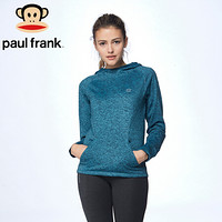 大嘴猴（PAUL FRANK） 秋装女式长袖运动卫衣套头衫修身连帽外套 绿色 L