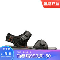 Clarks其乐男鞋平底凉鞋沙滩鞋26131860 Black Leather 8.5M