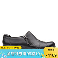 Clarks其乐女鞋休闲鞋单鞋26136741 Black Leather 5.5M