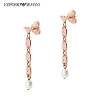 EMPORIO ARMANI 阿玛尼奢侈品20春新款 珍珠流苏女士耳钉 EG3449221 玫瑰金 均码