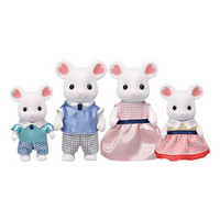 森贝儿家族日本品牌公主玩具女孩娃娃屋仿真森林家族过家家植绒兔子公仔人偶-棉花糖鼠家族SYFC5308