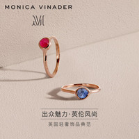 Monica Vinader莫妮卡粉晶戒指女轻奢显白百搭时尚玫瑰金宝石戒指 蓝晶石RP-RG-SMST-KYT I