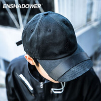 ENSHADOWER隐蔽者&VEIL2018SS联名款潮牌鸭舌帽休闲男士棒球帽夏 黑色