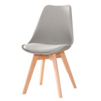 北欧创意实木餐椅现代简约咖啡椅凳子餐厅家用餐桌设计师靠背椅伊姆斯休闲椅子 灰色