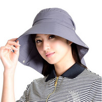 台湾UV100防紫外线男女士遮阳帽防泼水户外钓鱼帽51131 铁灰色