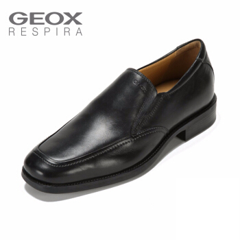GEOX/健乐士男鞋皮鞋男青年一脚套透气鞋商务正装鞋U2257Z 黑色C9999 41