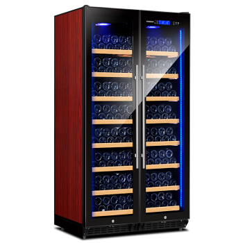 富客（FUKE） FK-340WB智能恒温红酒柜酒店餐厅风冷双开门对开葡萄酒冷藏酒柜家用 花梨纹满配