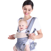 纽贝乐婴儿背带多功能美式宝宝背带前抱式小孩抱带儿童背带抱娃神器 时尚灰-透气款