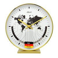 赫姆勒（HERMLE）薄边框地图版世界时间居家经典座钟台钟22704-002100