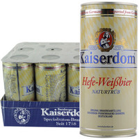 德国原装进口Kaiserdom 凯撒顿姆白啤黑啤小麦1L*12听/500ml*24听整箱黄啤精酿 小麦白啤1L*12听