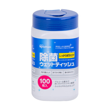 爱丽思（IRIS） 一次性方桶酒精除菌消毒卫生桶装无纺布湿巾纸100抽式湿巾便携式
