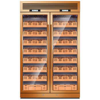 富客（FUKE） FK-320CB变频恒温恒湿双温克虏伯不锈钢雪茄柜红酒柜双门需订制 金色